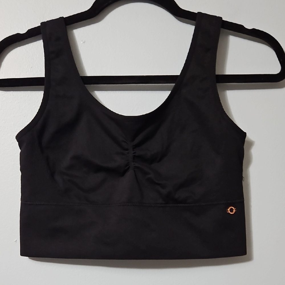 Danskin Black Intimates Pull Over Stretch Top Sports Bra Size 1X